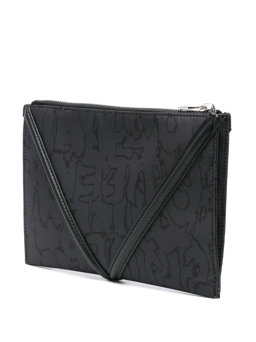 Graffiti harness zip pouch in black