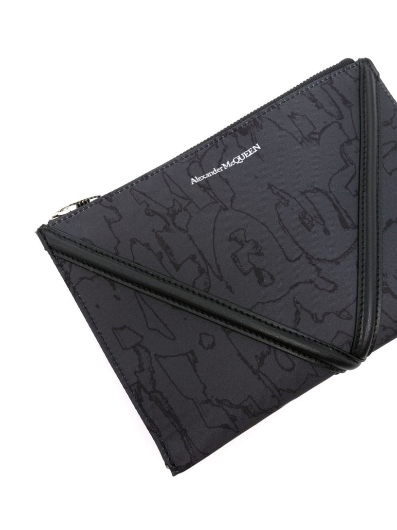 Graffiti harness zip pouch in black