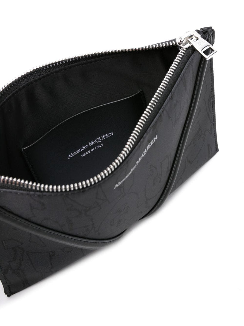 Graffiti harness zip pouch in black