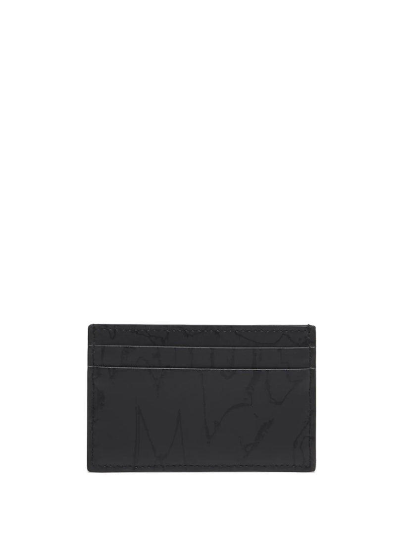 McQueen Graffiti card holder in black