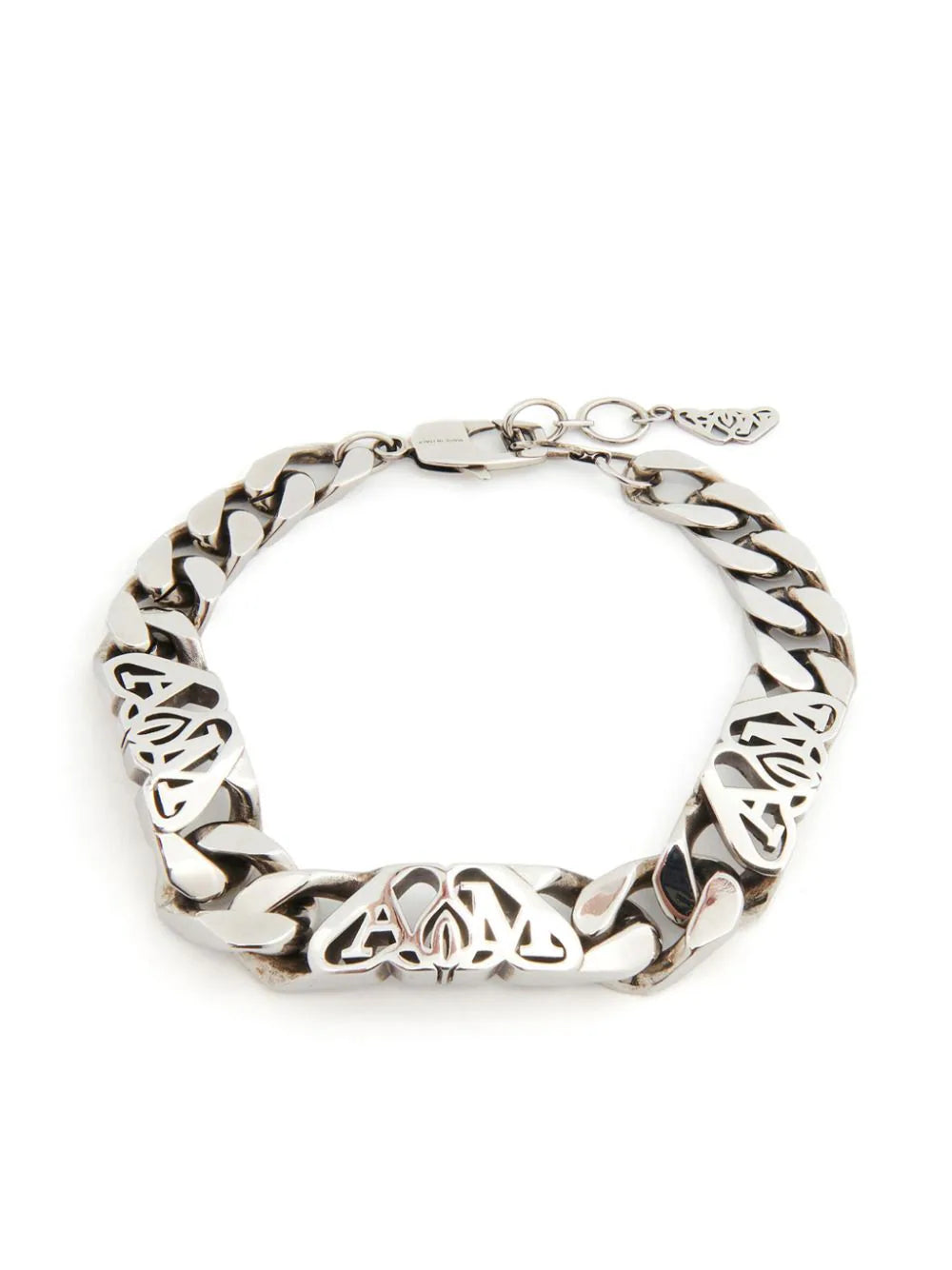 Seal logo chain bracelet in Antique Silver Alexander McQueen
