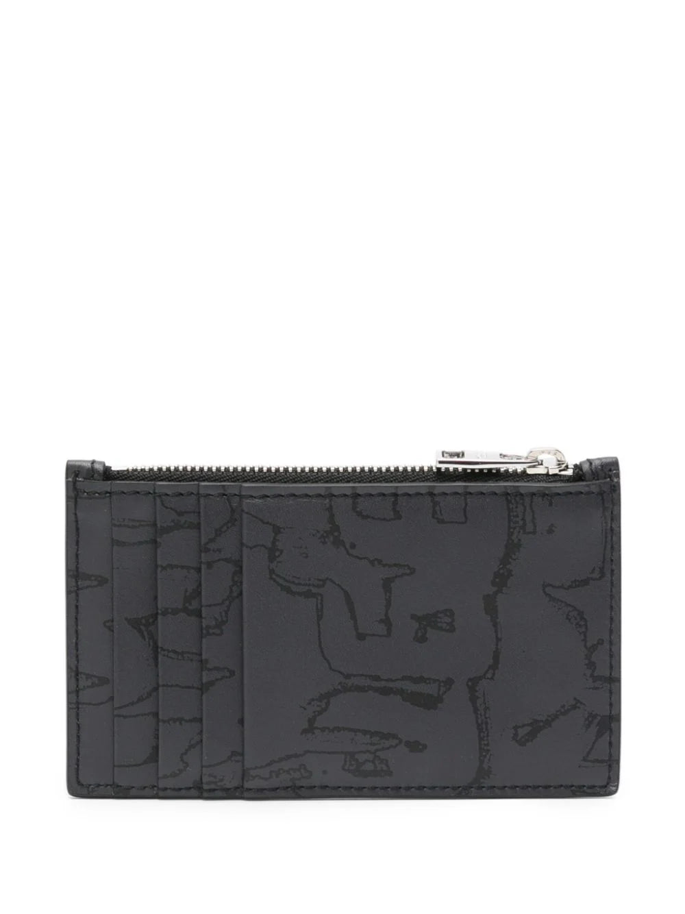 McQueen Graffiti card holder with zip in black