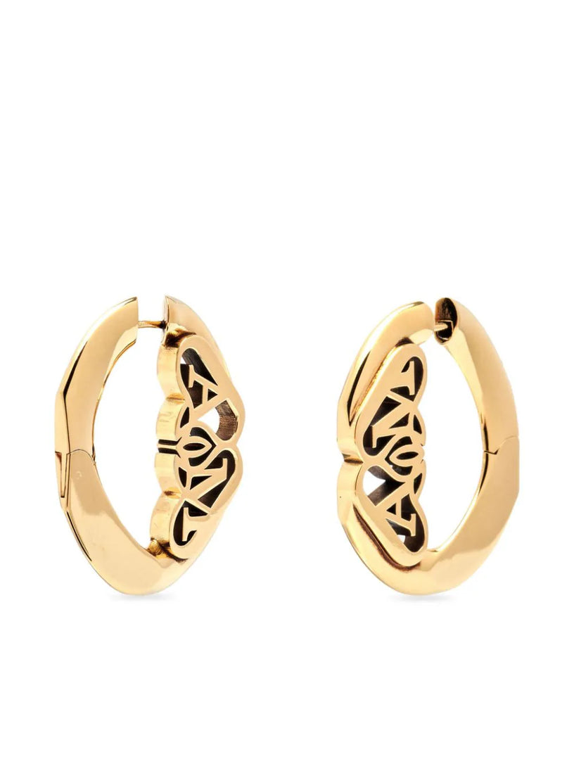 Earrings with Seal logo in Gold
