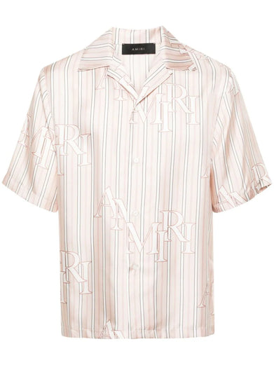 Logo-print striped shirt