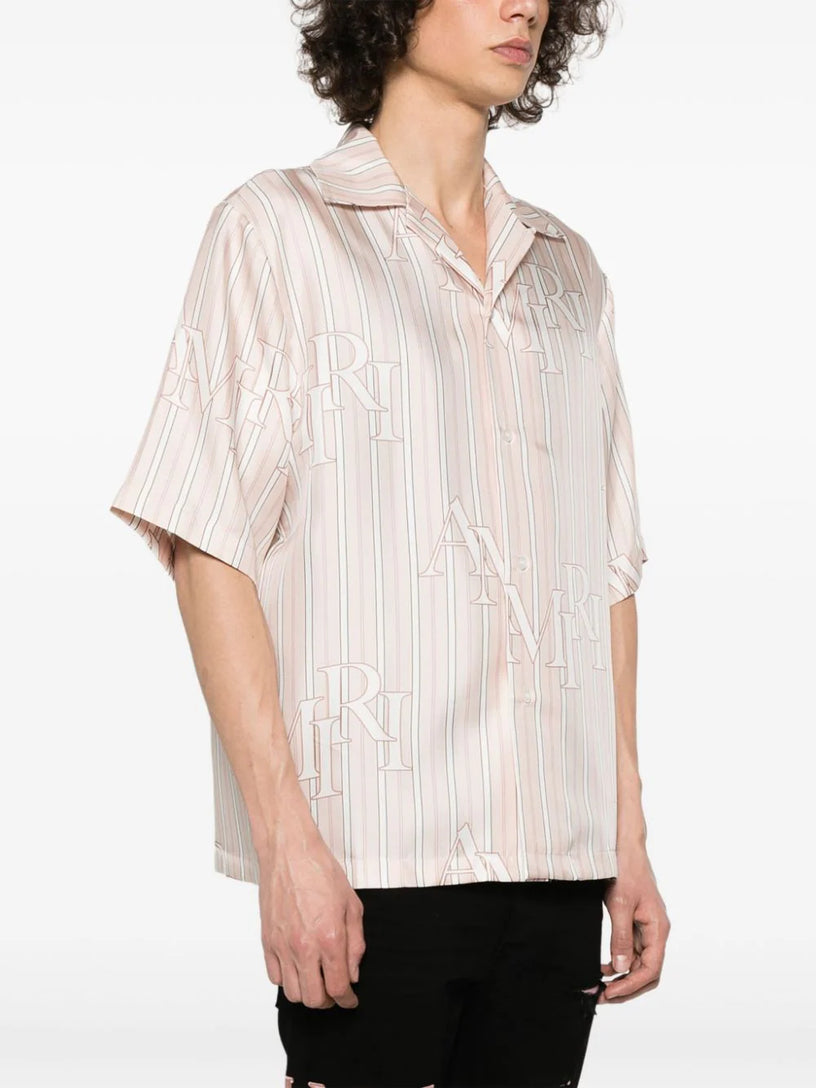 Logo-print striped shirt