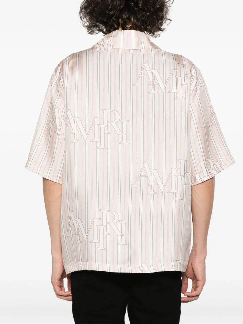 Logo-print striped shirt