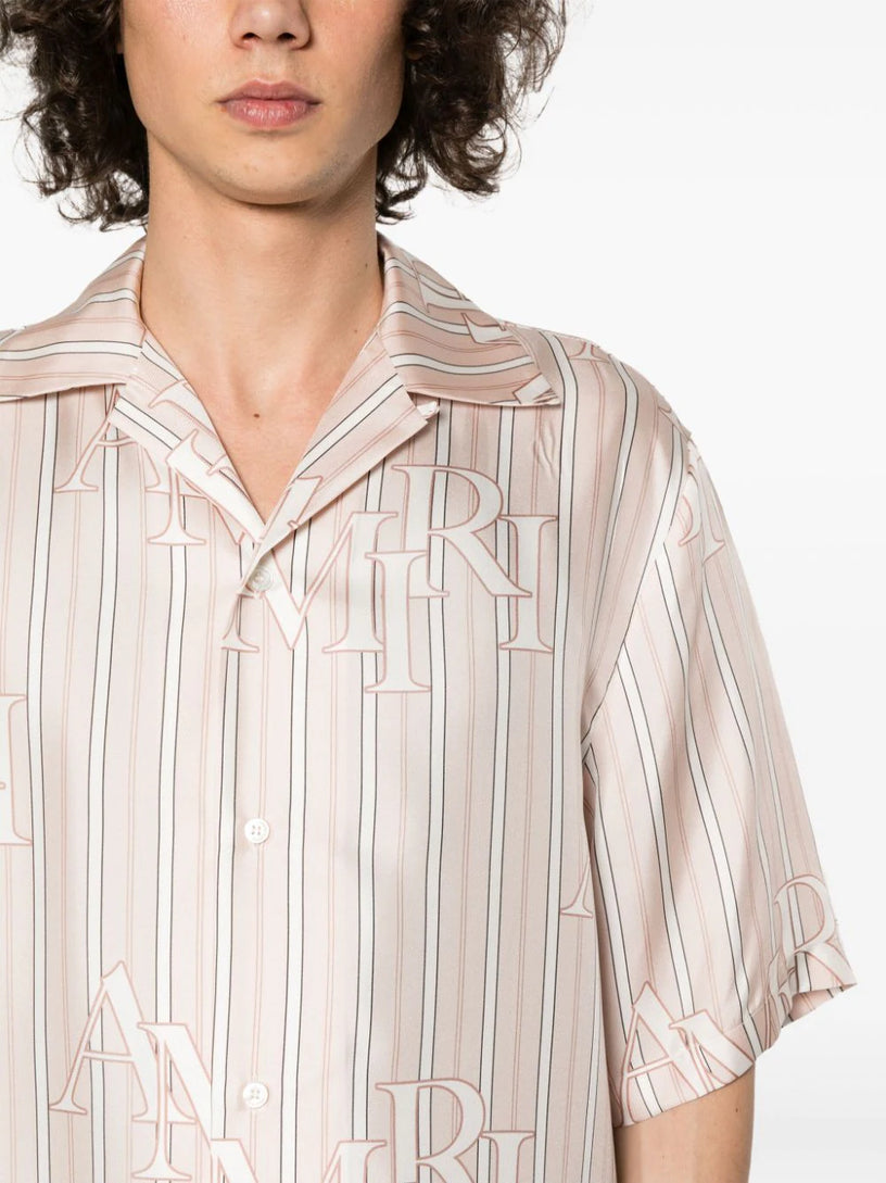 Logo-print striped shirt