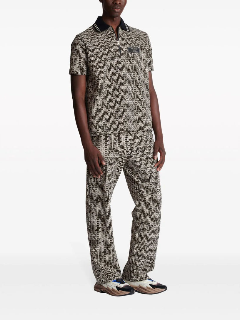 Monogram Zip Polo Shirt