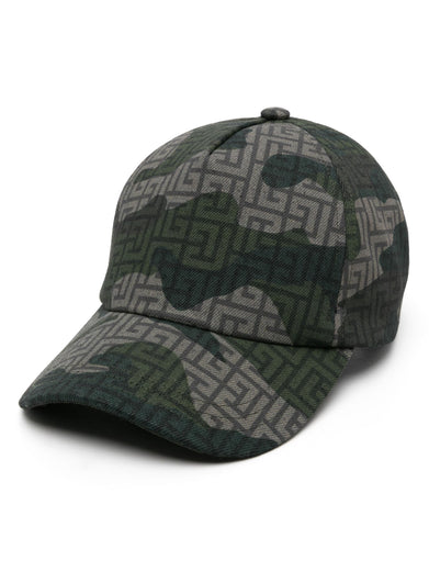 Hat with all-over Balmain logo