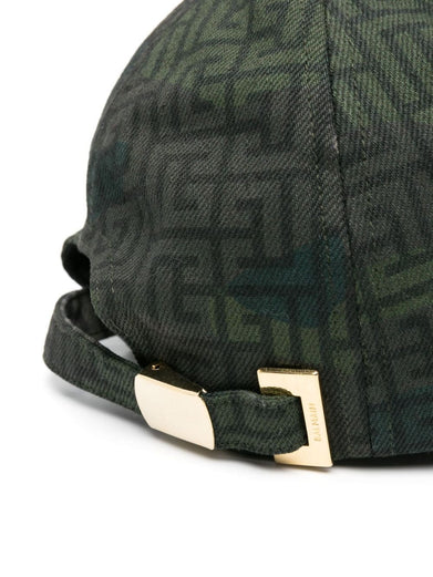 Hat with all-over Balmain logo