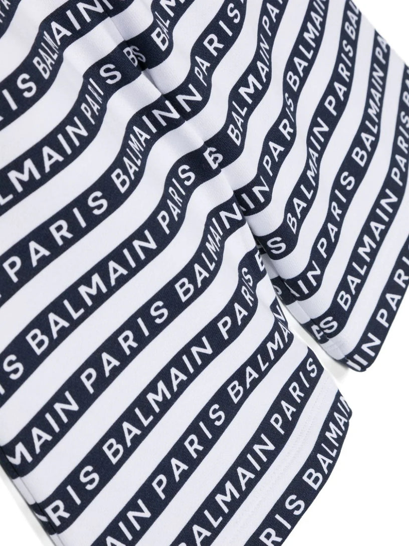 Cotton shorts with all-over Balmain logo