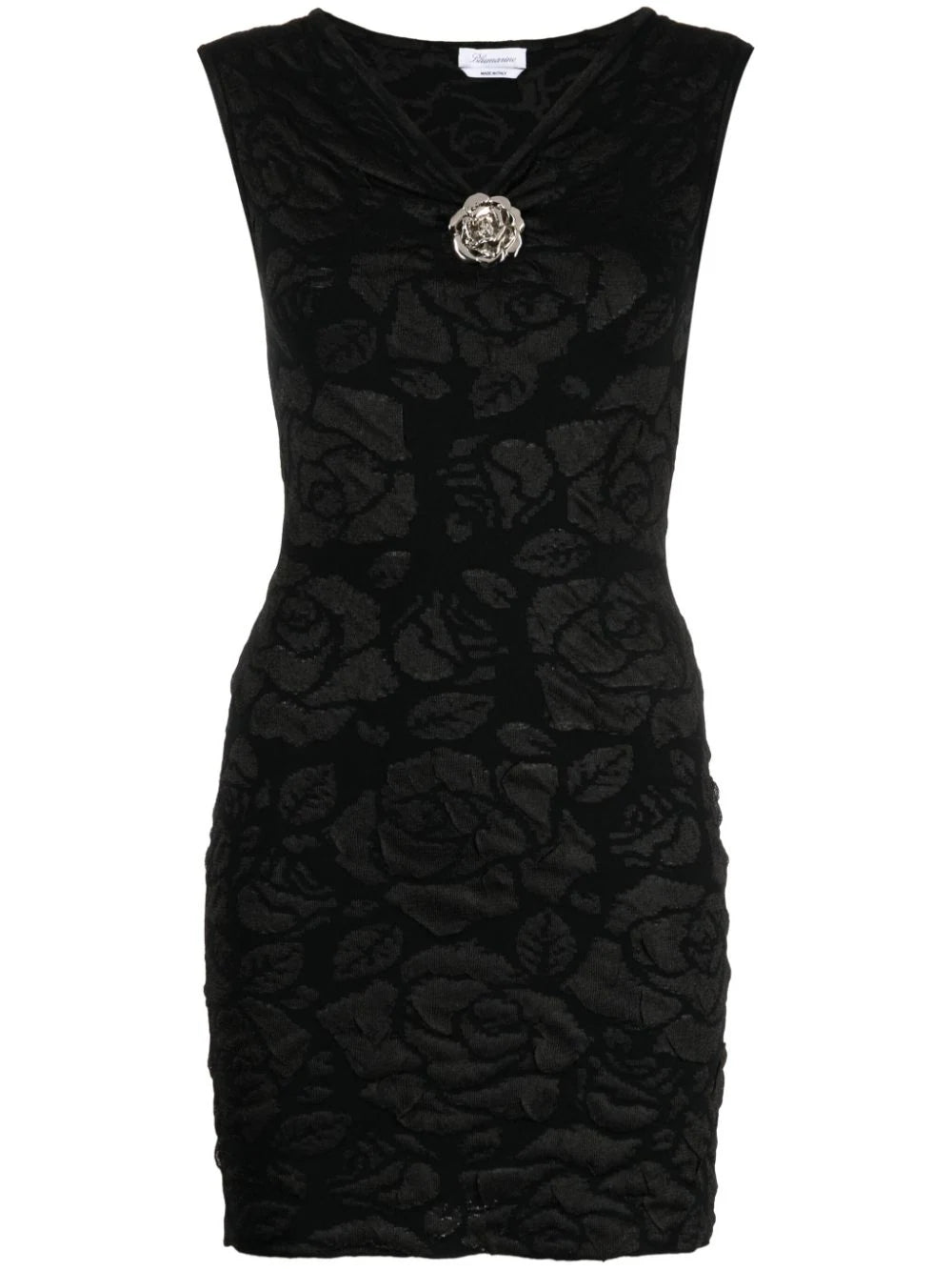Rose-jacquard minidress
