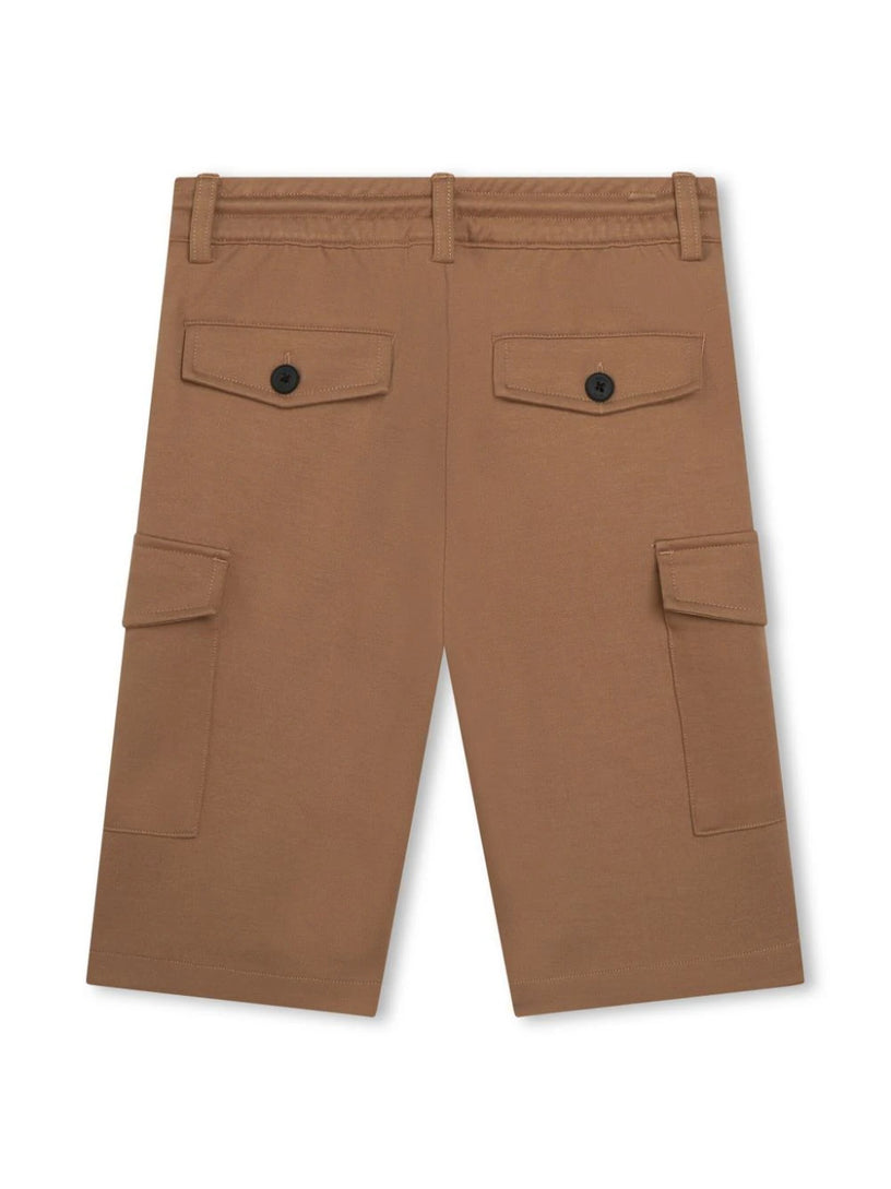 Cargo shorts in stretch fabric with drawstring waist