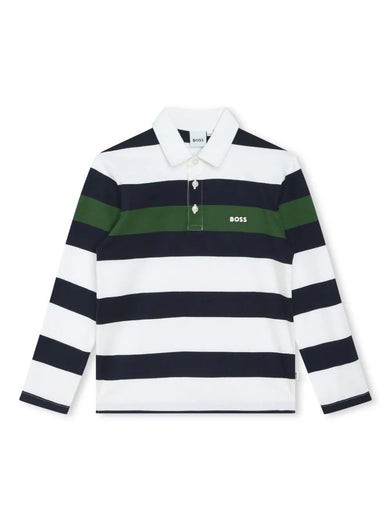 Striped polo shirt with logo
