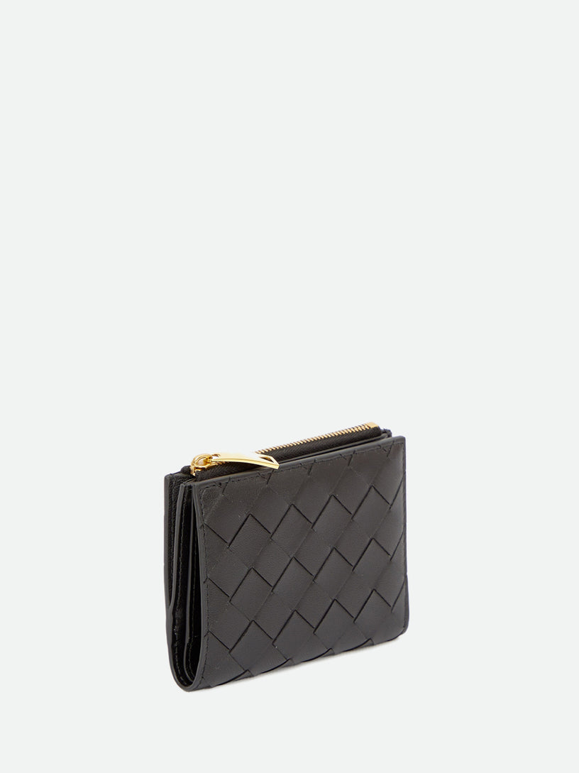 Small Intrecciato Bi-Fold Zip Wallet