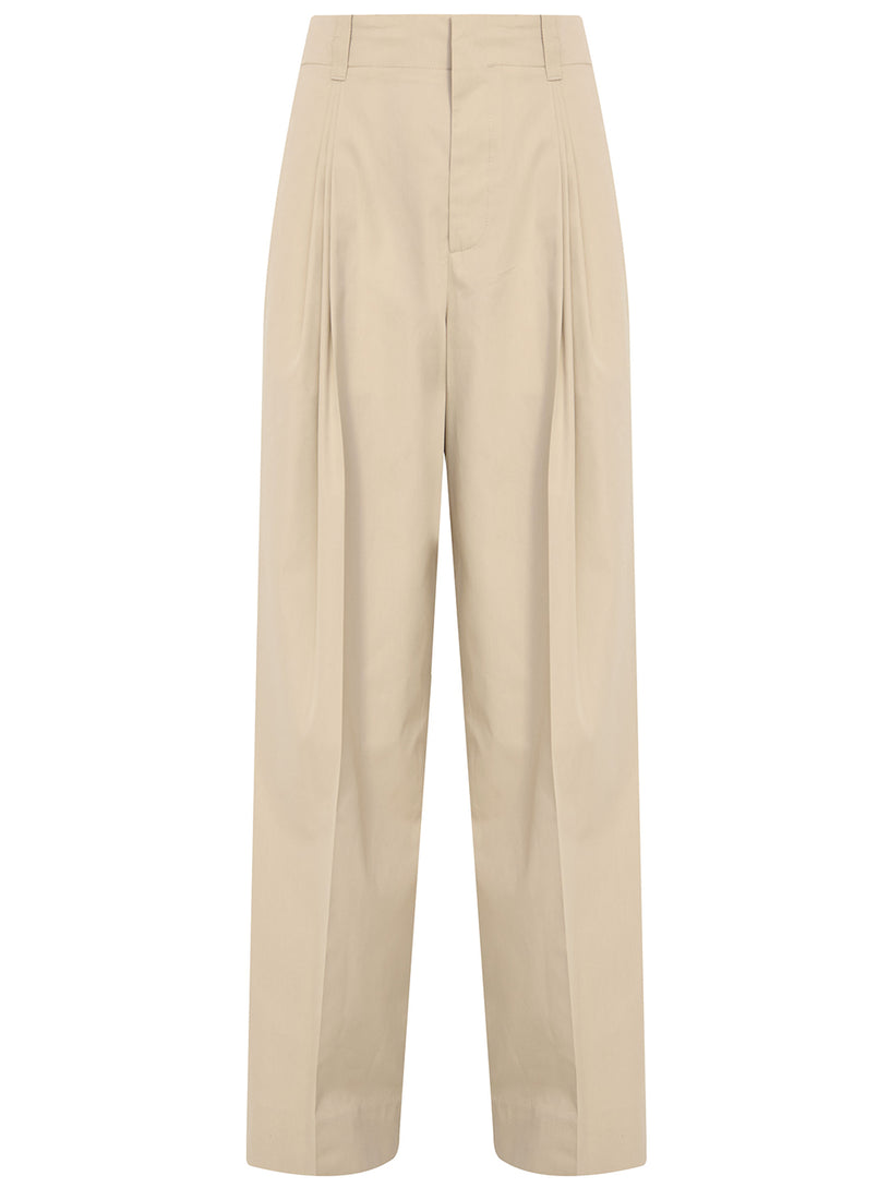 Technical cotton silk trousers