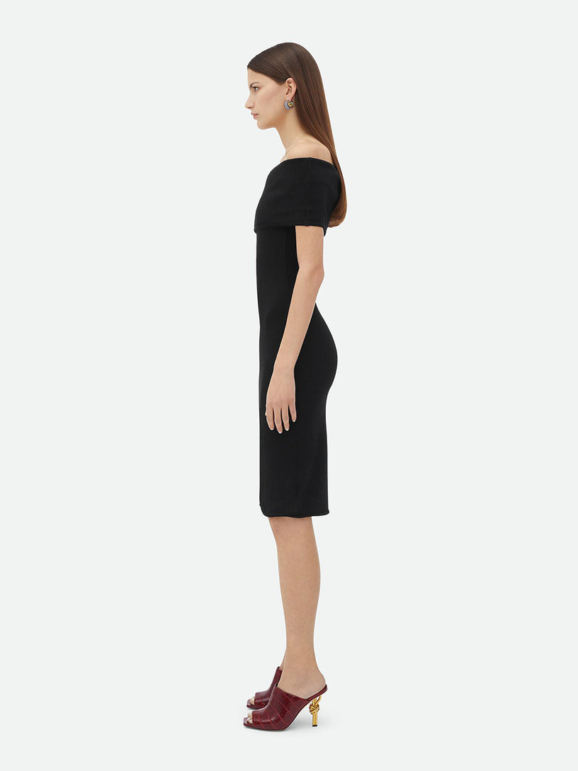 Textured Nylon Off-The-Shoulder Dress