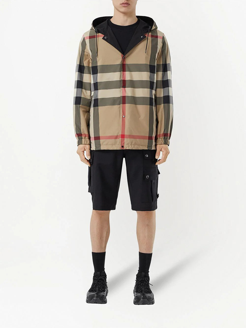 Reversible Check Hooded Jacket