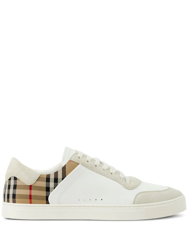 Leather, Suede and Check Sneakers