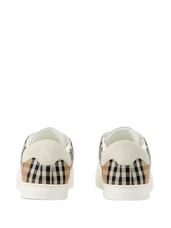 Leather, Suede and Check Sneakers