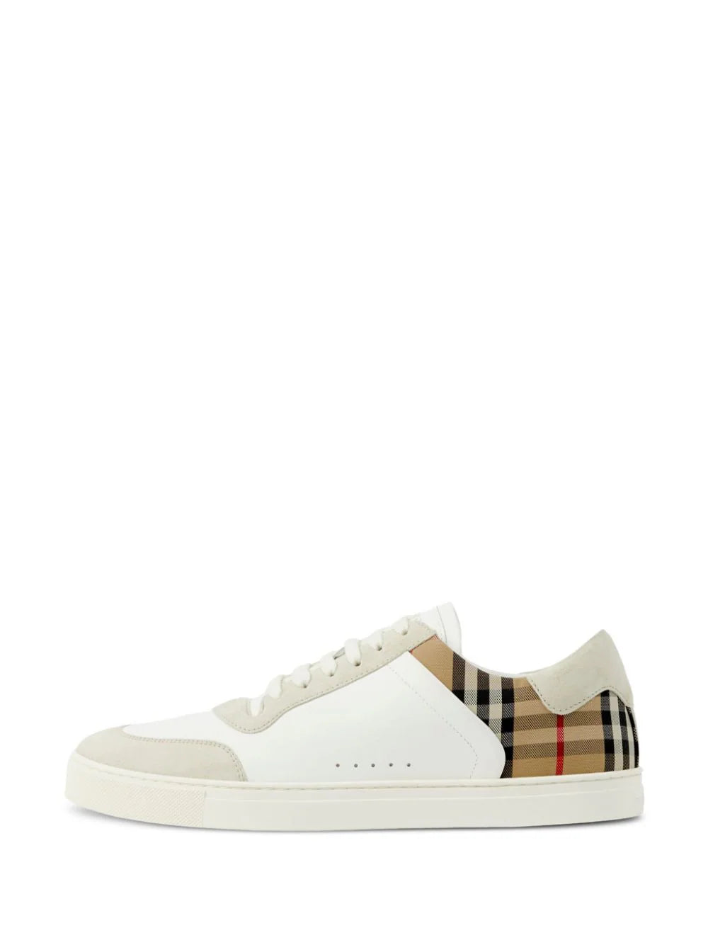 Leather, Suede and Check Sneakers