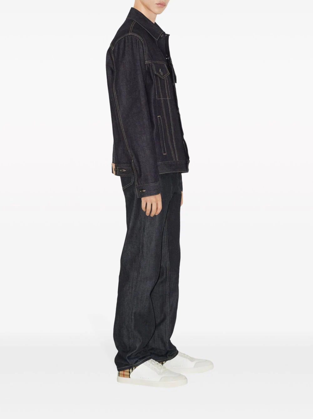 Leather, Suede and Check Sneakers