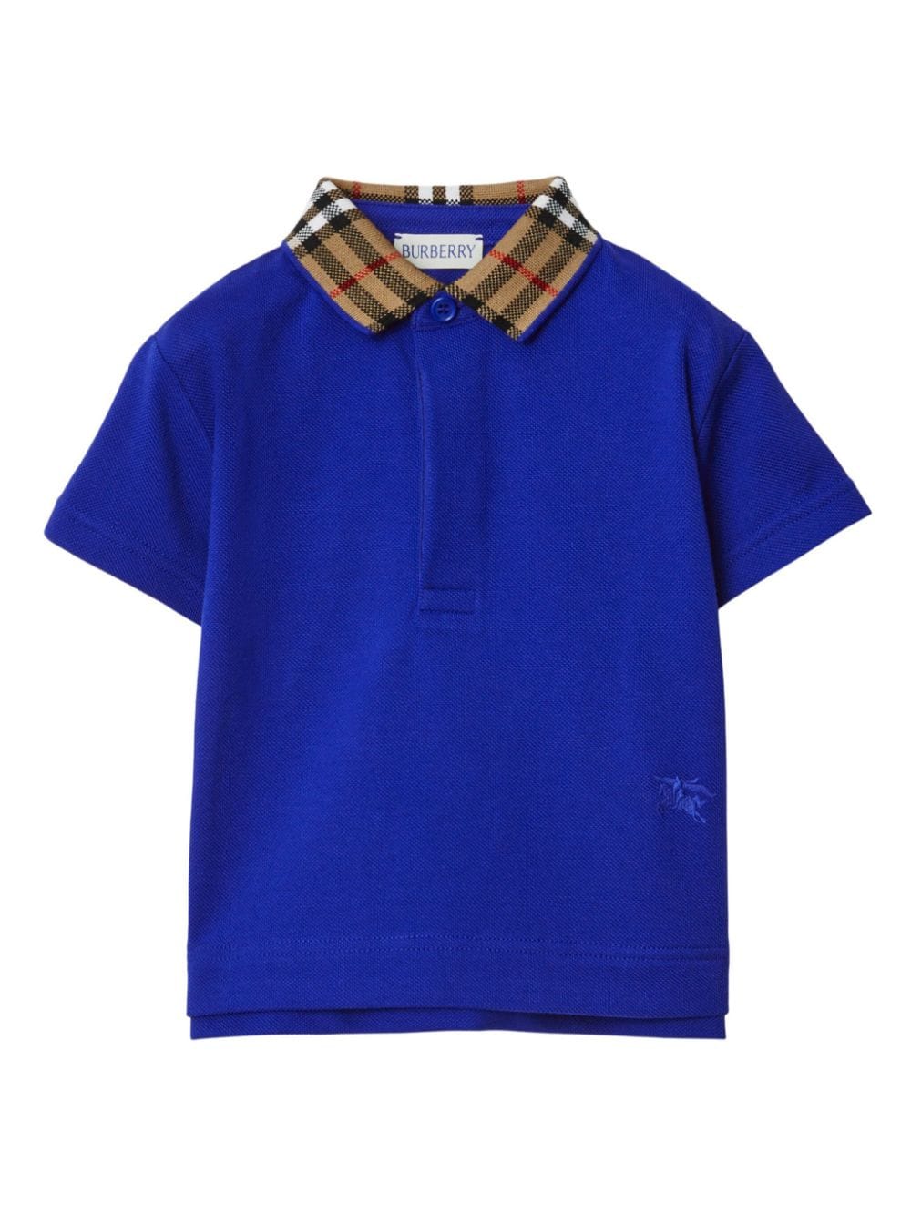 Check Collar Cotton Polo Shirt