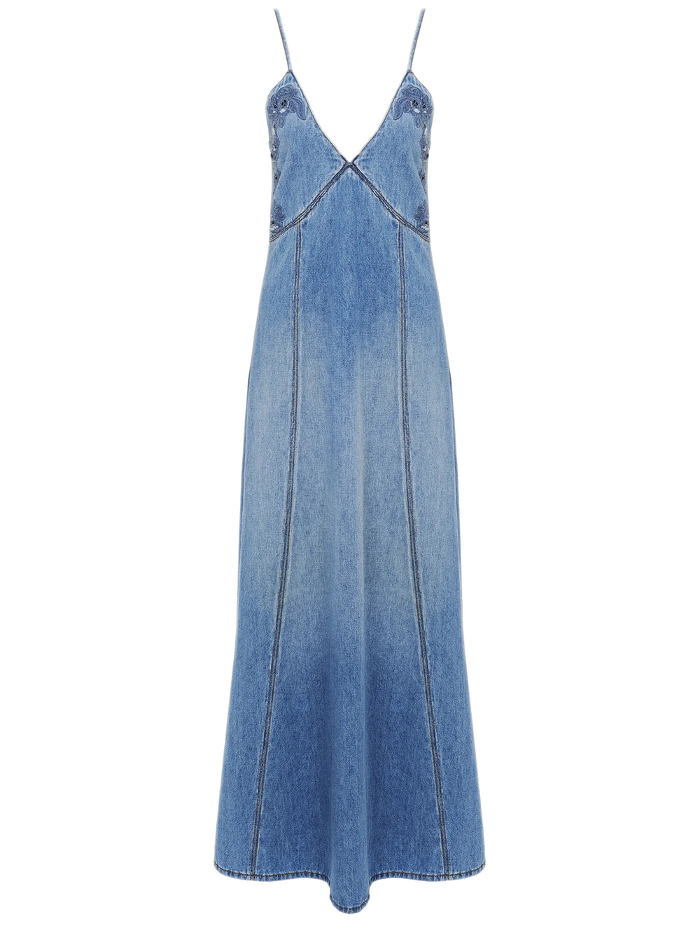 Long Flare Denim Dress