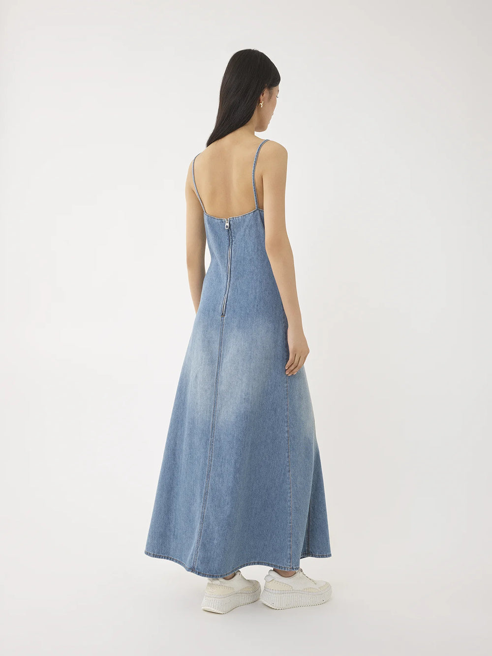Long Flare Denim Dress