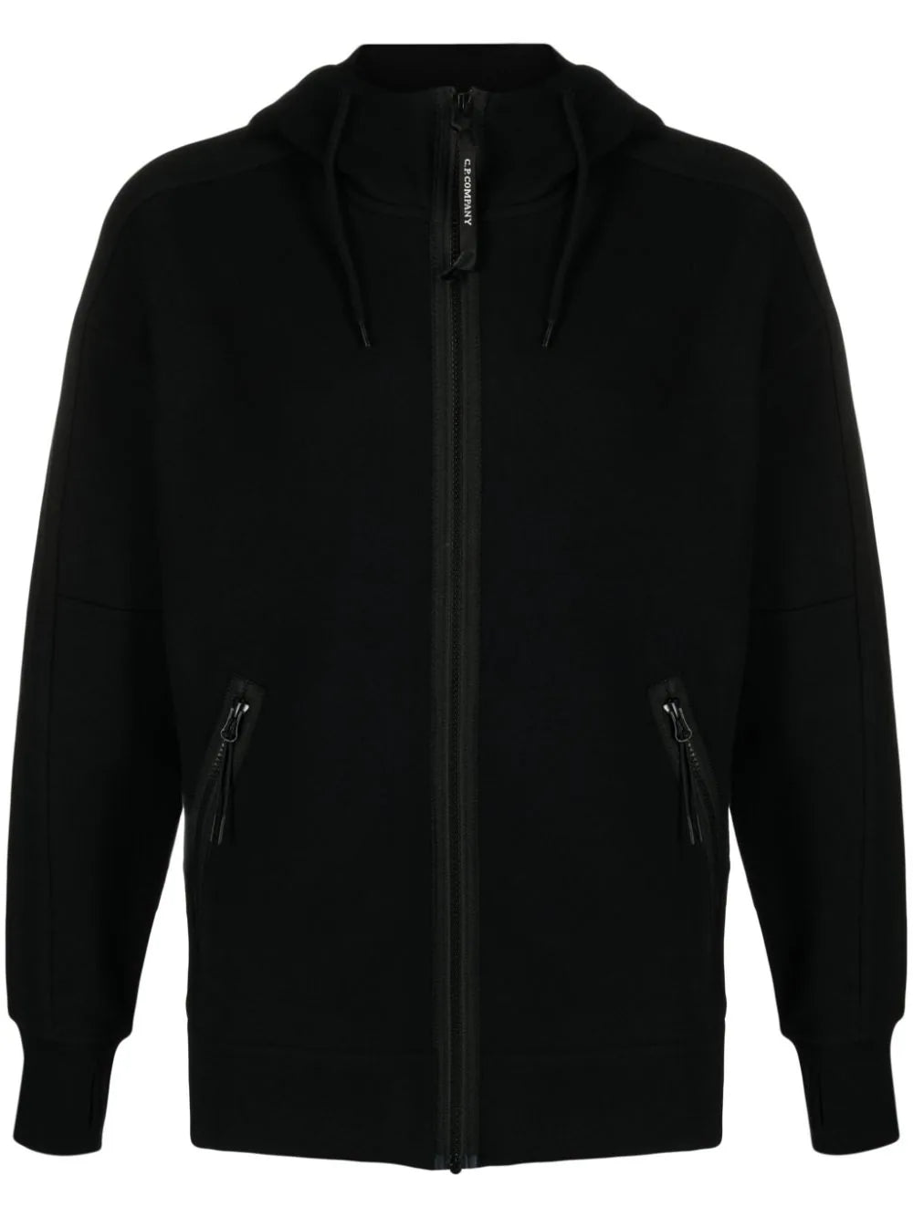 Diagonal Raised Fleece Goggle Zipped Hoodie