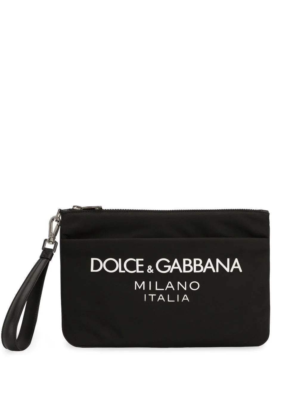 Nylon pouch with rubberized logo