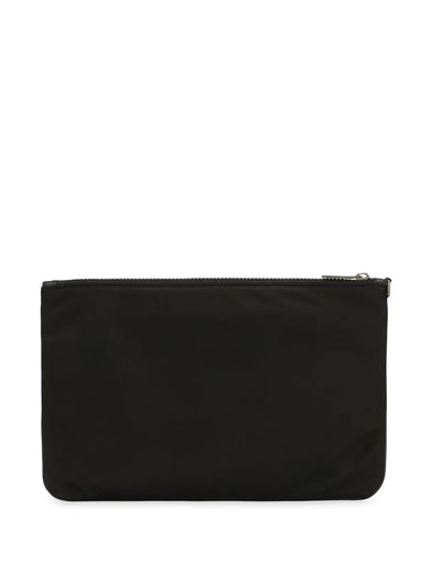 Nylon pouch with rubberized logo