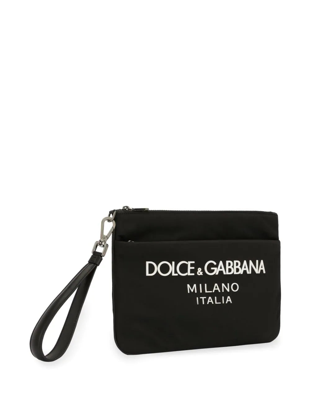 Nylon pouch with rubberized logo