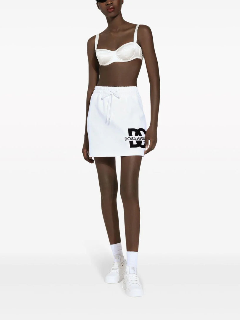 Jersey Miniskirt with DG logo patch