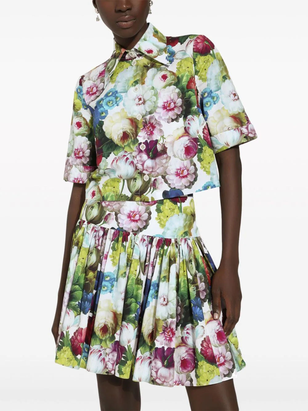 Shirt with nocturnal flower print