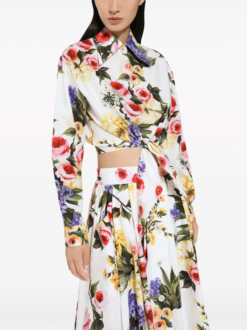 Camicia con stampa giardino
