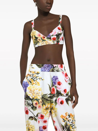 Bralette with garden print
