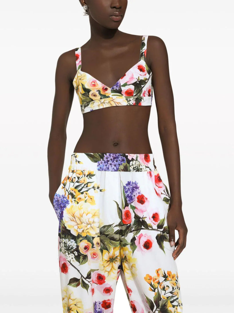 Bralette with garden print