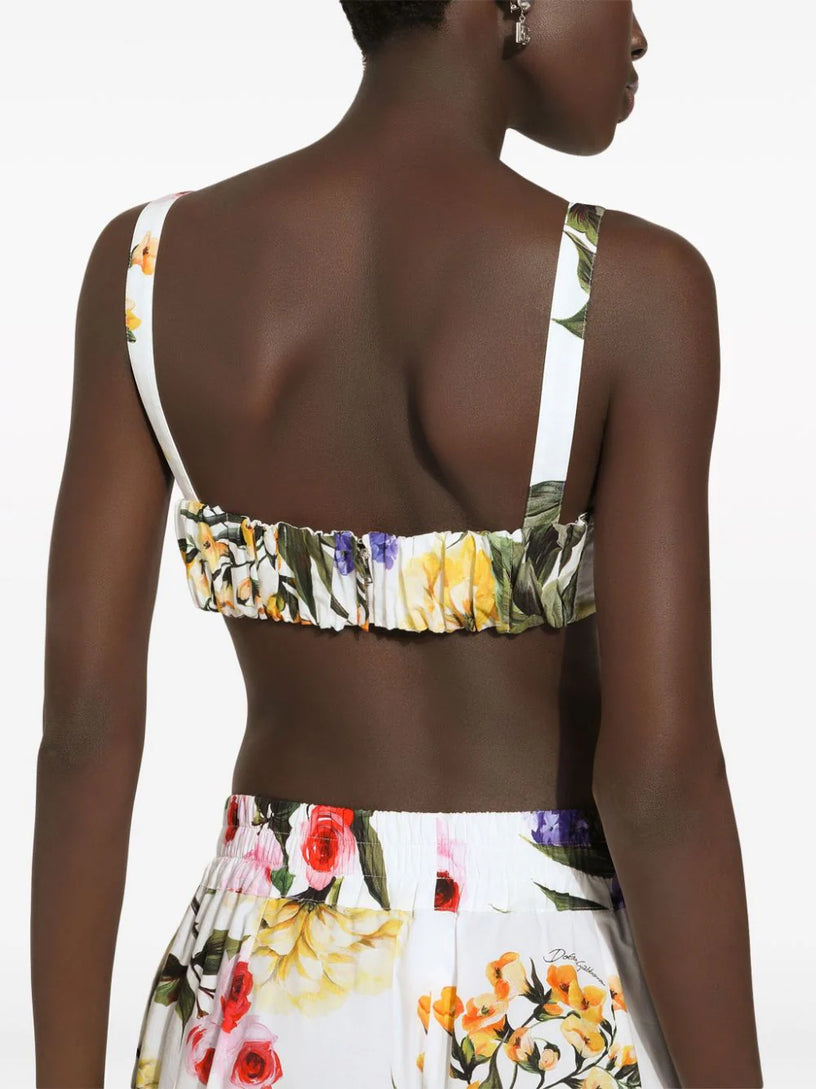 Bralette with garden print