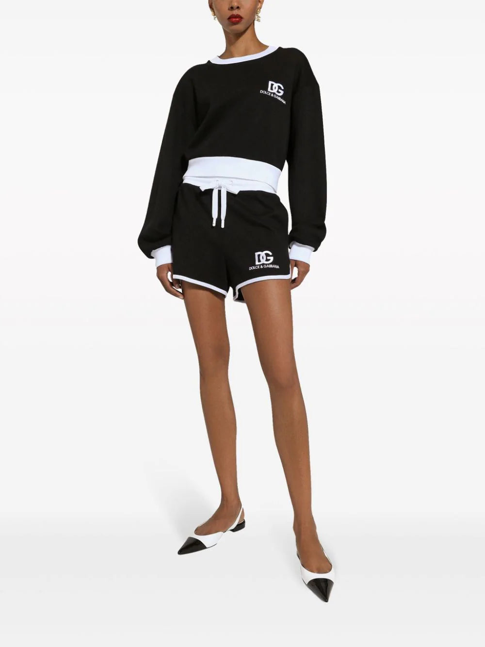 Cotton jersey shorts with DG logo embroidery