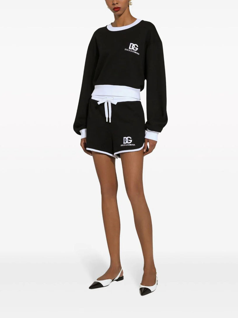 Cotton jersey shorts with DG logo embroidery