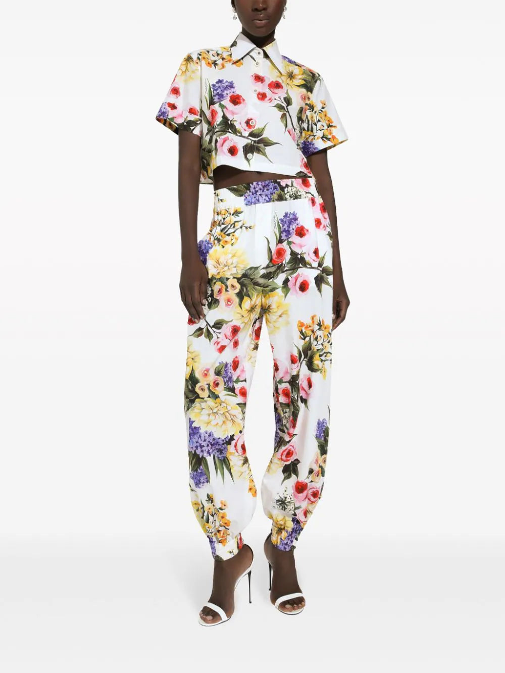 Garden-print balloon pants
