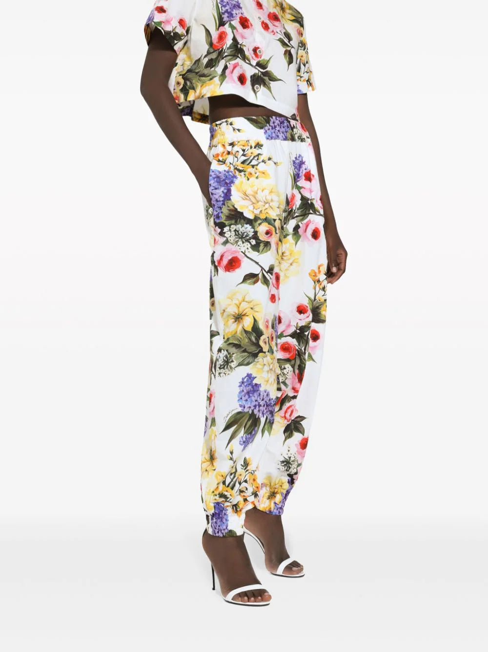 Garden-print balloon pants