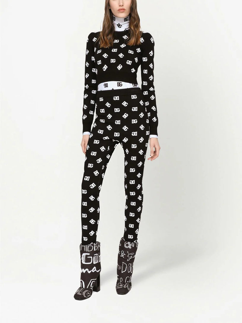 Cropped jacquard sweater with DG logo