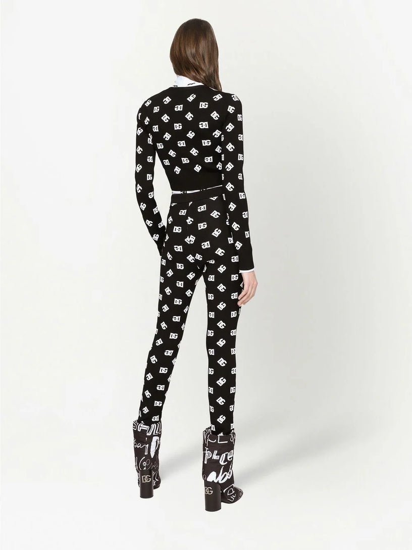 Cropped jacquard sweater with DG logo
