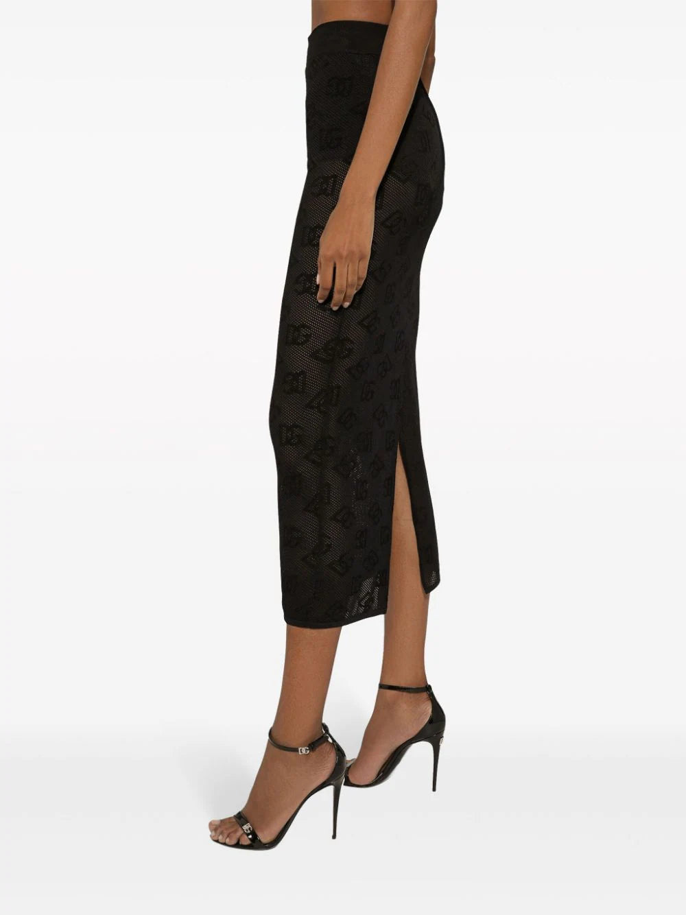 Pencil skirt with jacquard DG logo