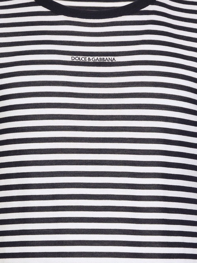 Sweater in striped virgin wool