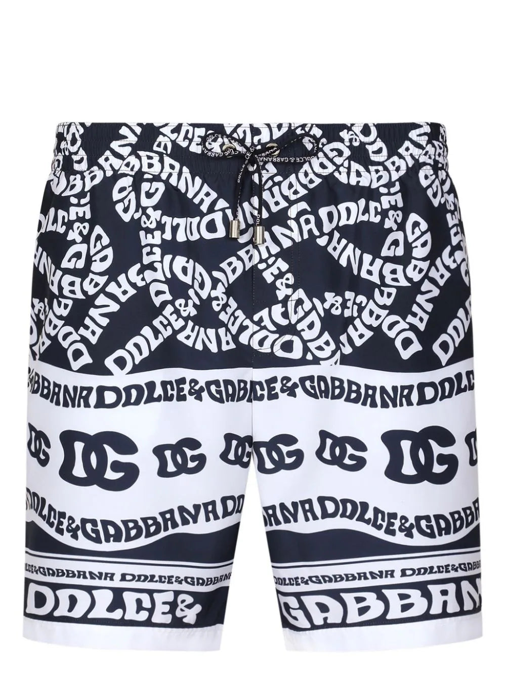 Mid-length swim trunks with Marina print