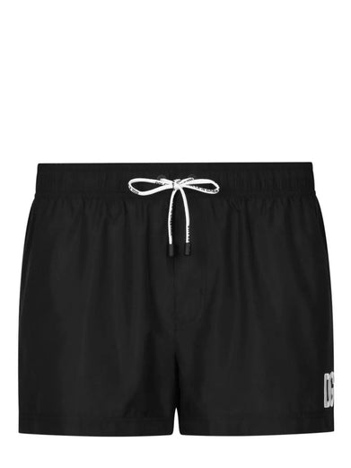 Mid-length swim trunks with DGVIB3 print and logo