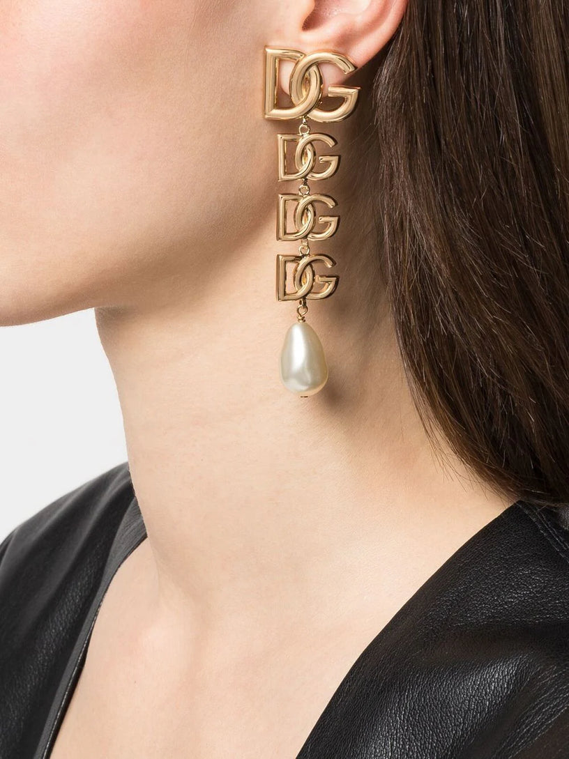 Multiple logo drop earring
